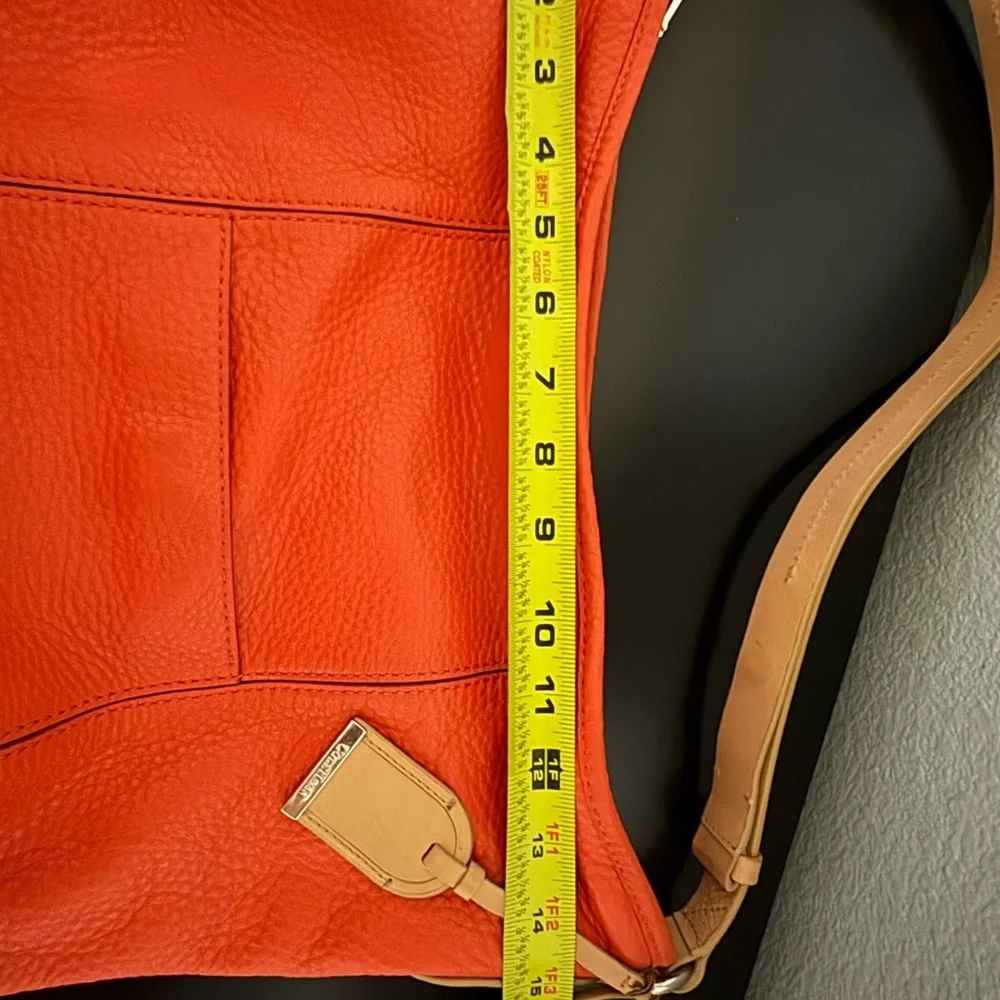 Cole Haan Orange Pebbled Leather Hobo - Picture 2 of 6